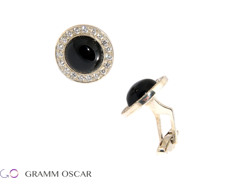 Сережки, срібло, фіанити та онікс