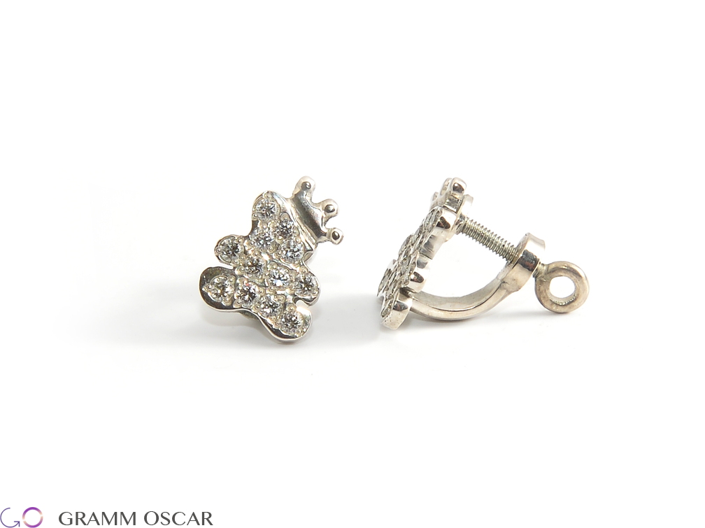 Сережки, біле золото, діаманти