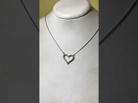 Кулон сердце и цепочка из белого золота с бриллиантами сделано в стиле Tiffany & Co.